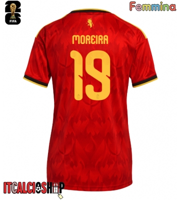 Belgio Diego Moreira #19 Prima Maglia Femmina Mondiali 2026 Manica Corta